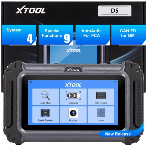 XTOOL D5 Vehicle Scanner with 9 Maintenance Services Oil Light Reset, EPB, SAS,BMS Reset, Throttle, TPMS Reset, Injector Coding