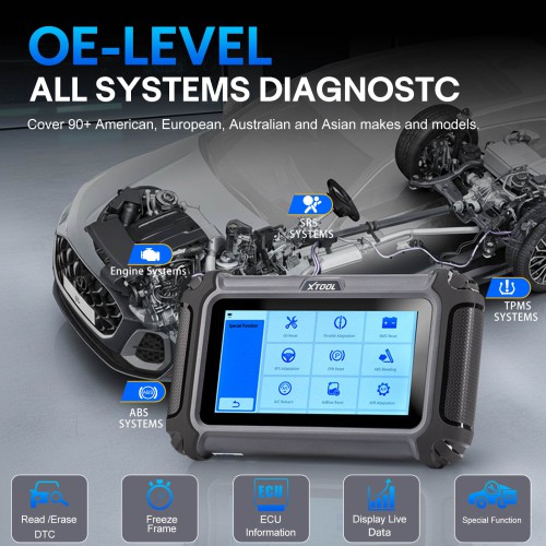 XTOOL D6S Diagnostic Tool with 30 Maintenance Services TPMS Reset, ABS Bleeding, Injector Coding,Oil Light Reset, EPB, SAS,BMS Reset