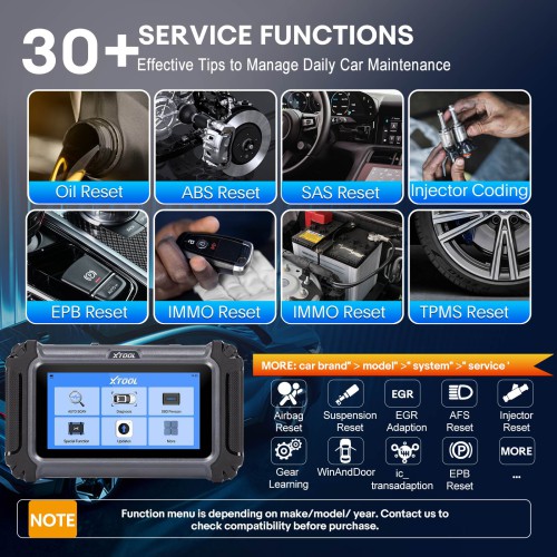 XTOOL D6S Diagnostic Tool with 30 Maintenance Services TPMS Reset, ABS Bleeding, Injector Coding,Oil Light Reset, EPB, SAS,BMS Reset