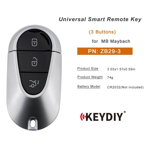 KEYDIY KD ZB29-3 Universal Smart Remote Key 3 Buttons for MB Maybach Type 5PCS