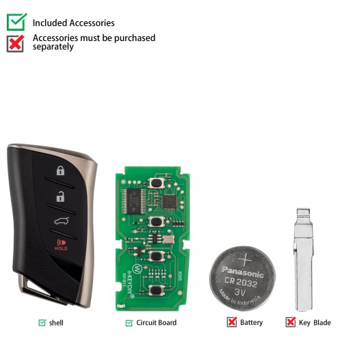 KEYDIY KD TDB42-4 Universal Smart Remote Key 3+1 Buttons for Lexus Type 5PCS
