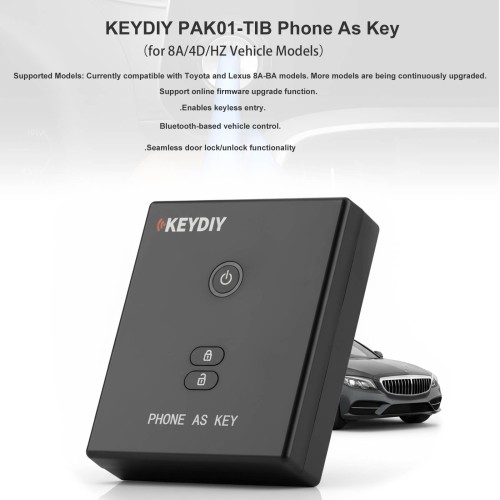 KEYDIY PAK01-TIB Phone As Key for 8A/4D/HZ Vehicle Models