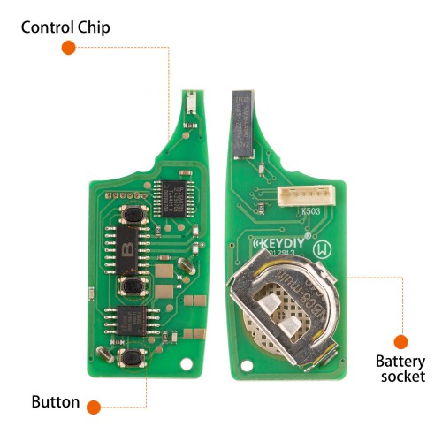 KEYDIY KD NB08-3 Universal Flip Remote Key 3 Buttons for Volkswagen Type 5PCS
