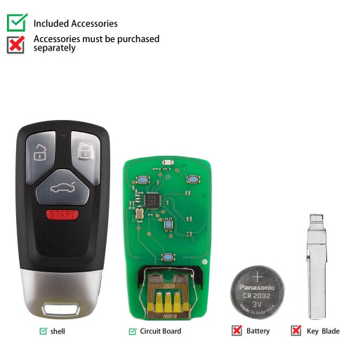 KEYDIY KD ZB26-4 Universal Smart Remote Key for Audi Type 5pcs