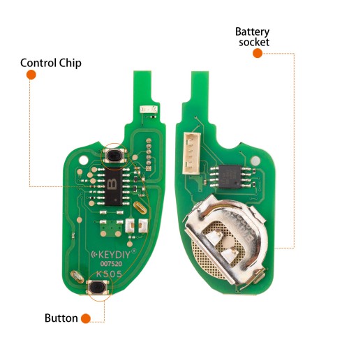 KEYDIY KD B11-2 Universal Flip Remote Key 2 Buttons for PSA Type 5PCS