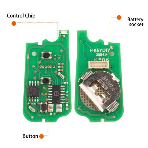KEYDIY KD B13-3  Universal Flip Remote Key 3 Buttons for Toyota Type 5PCS