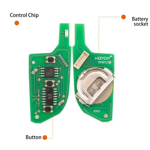 KEYDIY KD B30-3 (Metal Button) Universal Flip Remote Key 3 Buttons for Cadillac Type 5PCS