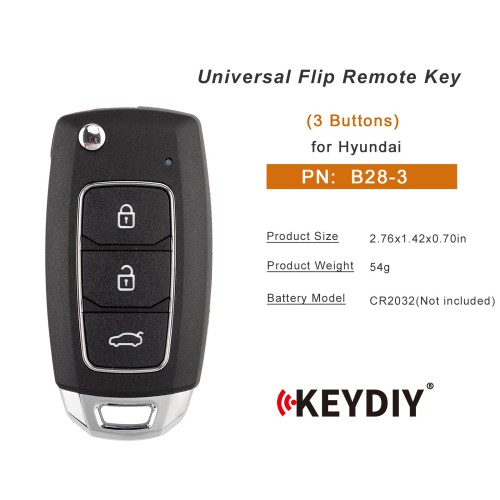 KEYDIY KD B28-3 Universal Flip Remote Key 3 Buttons for Hyundai Type 5PCS