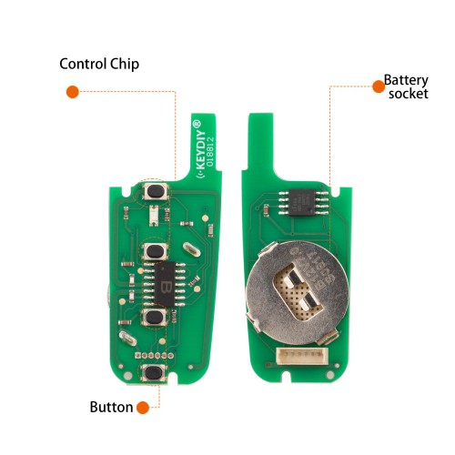 KEYDIY KD B12-4 Flip Universal Remote Key Type 3+1 Buttons for Ford Type 5PCS