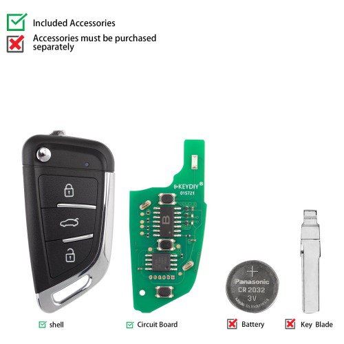 KEYDIY KD B29-3 Universal Flip Remote Key 3 Buttons for BMW Type 5PCS