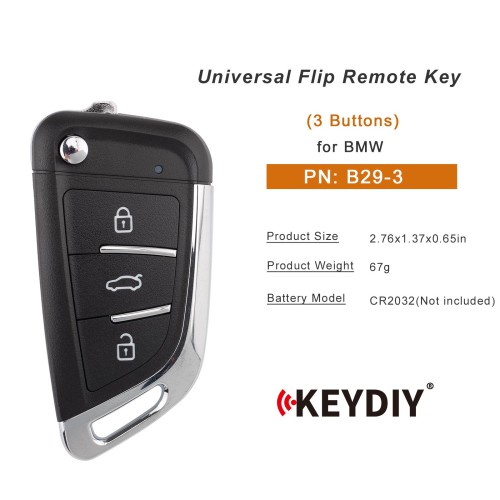 KEYDIY KD B29-3 Universal Flip Remote Key 3 Buttons for BMW Type 5PCS