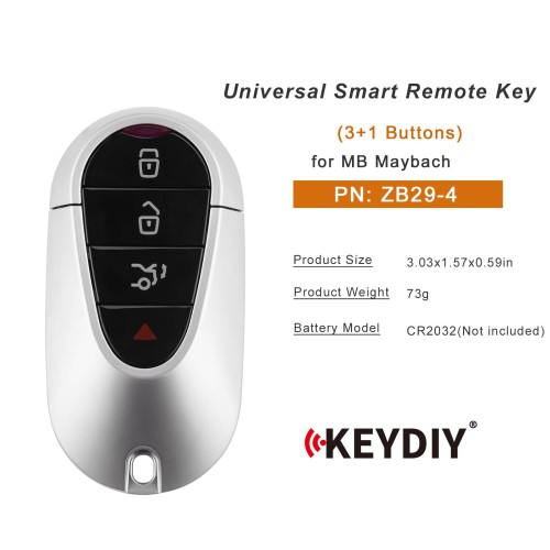 KEYDIY KD ZB29-4 Universal Smart Remote Key 3+1 Buttons for MB Maybach Type 5PCS