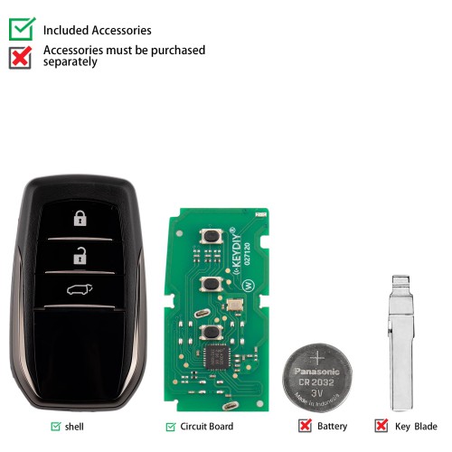 KEYDIY KD ZB35-3 Universal Smart Remote Key 3 Buttons for Toyota Type