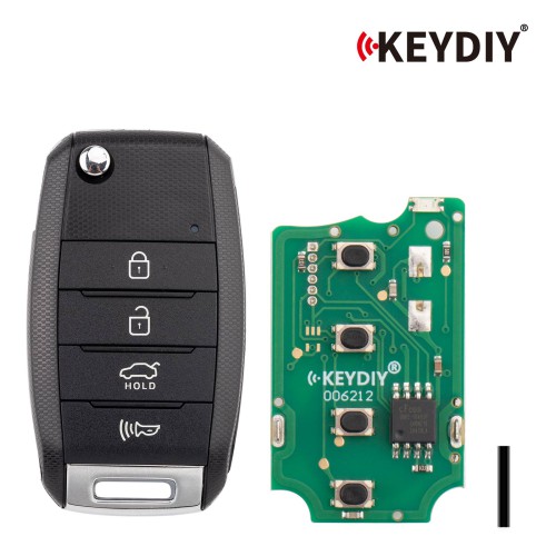 KEYDIY KD B19-4 Universal Flip Remote Key 3+1 Buttons for KIA Type 5PCS