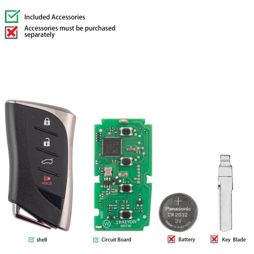 KEYDIY KD TB42-4 Universal Smart Remote Key 3+1 Buttons for Lexus Type 5PCS