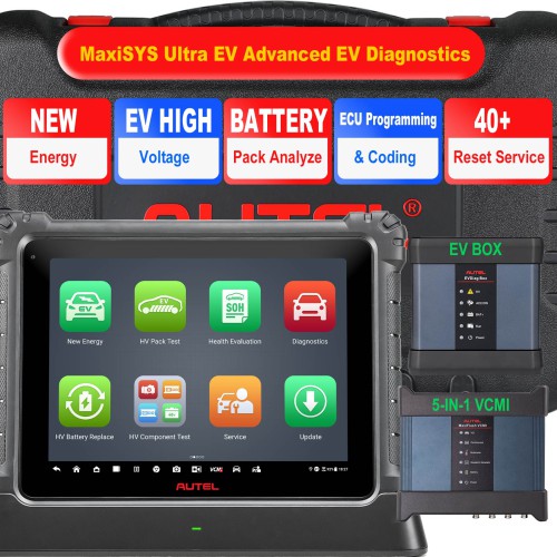 AUTEL MaxiSYS Ultra EV Advanced EV Diagnostics with MaxiFlash VCMI High-voltage System Diagnostics Battery Pack Diagnostics SOC & SOH Analysis