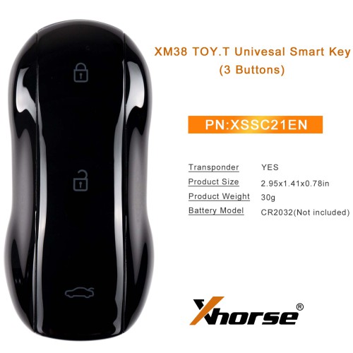 XHORSE XSSC21EN XSSC01EN XM38 TOY.T Univesal Smart Key Supercar Style Glossy Black Color