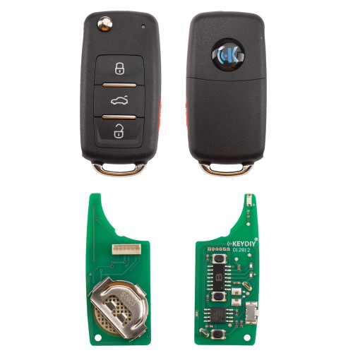 KEYDIY KD B08-4 Universal Flip Remote 3+1 Buttons for Volkswagen Type 5PCS
