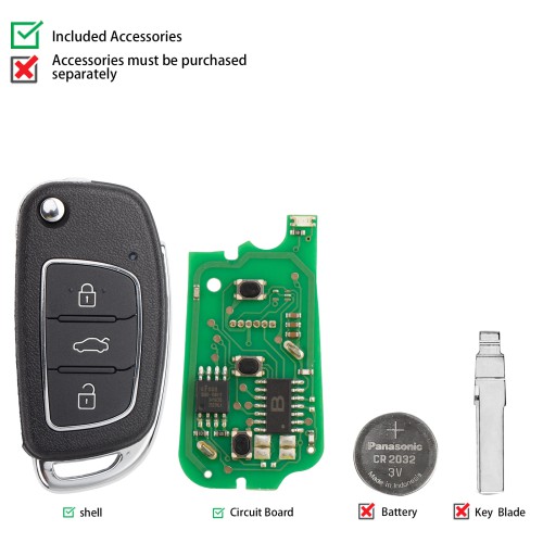 KEYDIY KD B16-3 Universal Flip Remote 3 Buttons Key for Hyundai KIA Type 5PCS