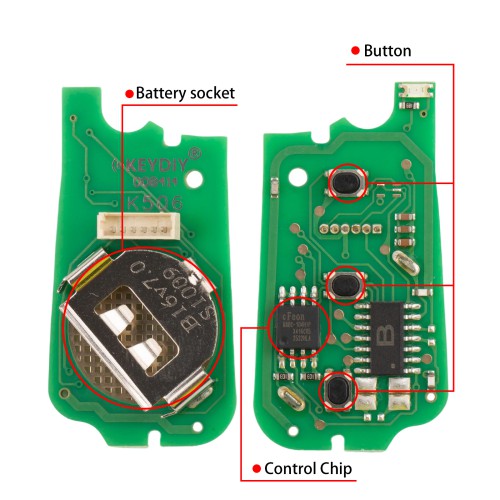 KEYDIY KD B16-3 Universal Flip Remote 3 Buttons Key for Hyundai KIA Type 5PCS