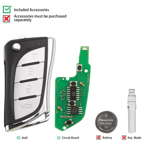 KEYDIY KD B24-4 Universal Flip Remote Key 4 Buttons for Lexus Type 5PCS