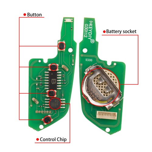 KEYDIY KD B24-4 Universal Flip Remote Key 4 Buttons for Lexus Type 5PCS
