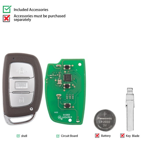 KEYDIY KD ZB33-3 Universal Smart Remote Key 3 Buttons for Hyundai Type 5PCS
