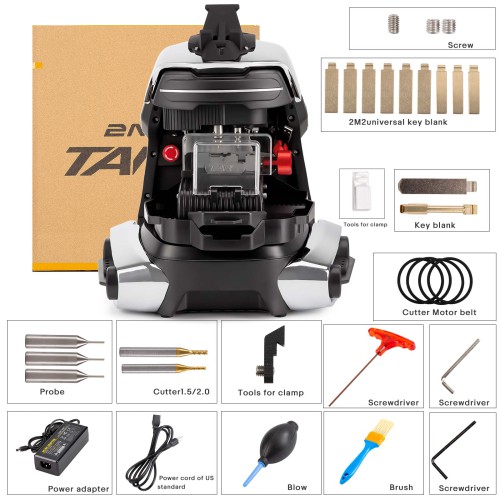 2M2 TANK 2 Pro CNC Key Cutting Machine With 8000mAh Battery & FO21 TBEI Clamp