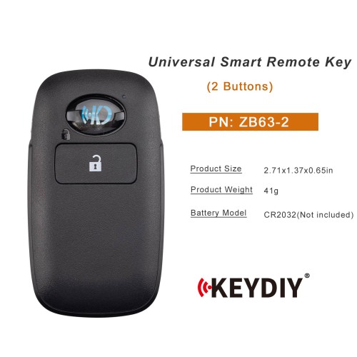 KEYDIY KD ZB63-2 Universal Smart Remote Key 2 Buttons 5PCS