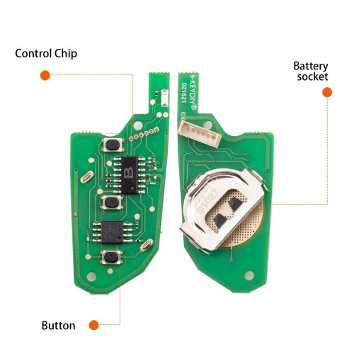 KEYDIY KD B59-3 Universal Flip Remote Key 3 Buttons 5PCS