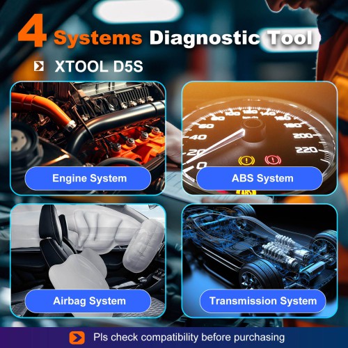 XTOOL D5S Vehicle Scanner with 15 Maintenance Services  Free Lifetime Updates