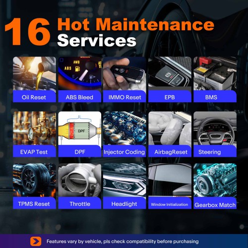XTOOL D5S Vehicle Scanner with 15 Maintenance Services  Free Lifetime Updates