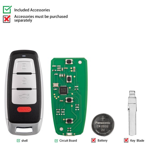 KEYDIY KD ZB08-4 Universal Smart Remote Key 3+1 Buttons for Audi Type 5pcs