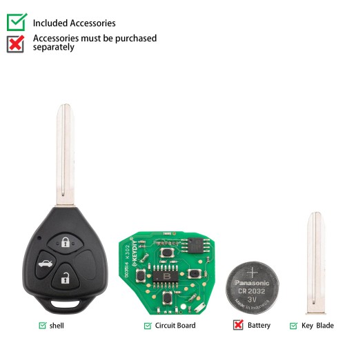 KEYDIY KD B05-3 Universal Remote Key 3 Buttons for Toyota Type 5PCS