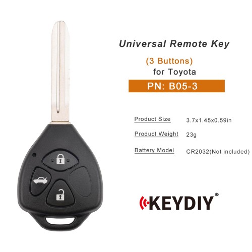 KEYDIY KD B05-3 Universal Remote Key 3 Buttons for Toyota Type 5PCS