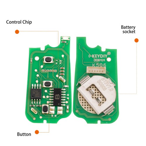 KEYDIY KD B13-2+1 Universal Flip Remote Key 2+1 Buttons for Toyota Type 5PCS