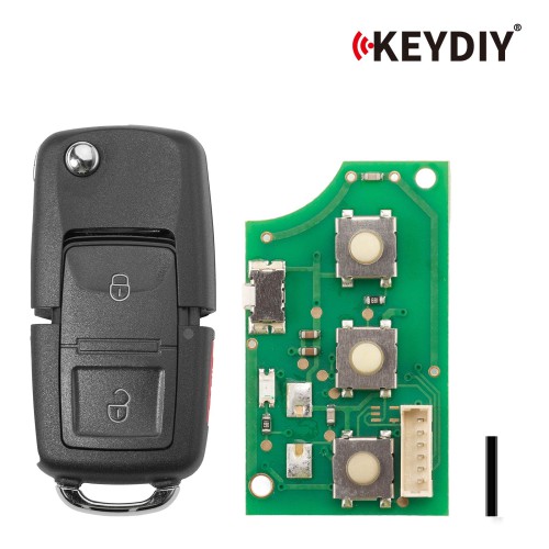 KEYDIY KD B01-2+1 Universal Flip Remote Key 2+1 Buttons for Volkswagen Type 5PCS