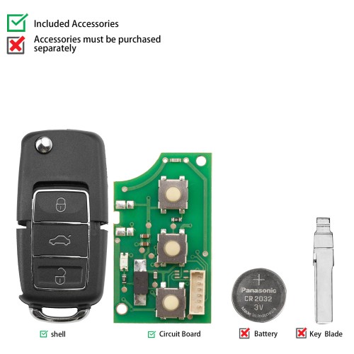 KEYDIY KD B01-3 Luxury Universal Flip Remote Key 3 Buttons 5PCS