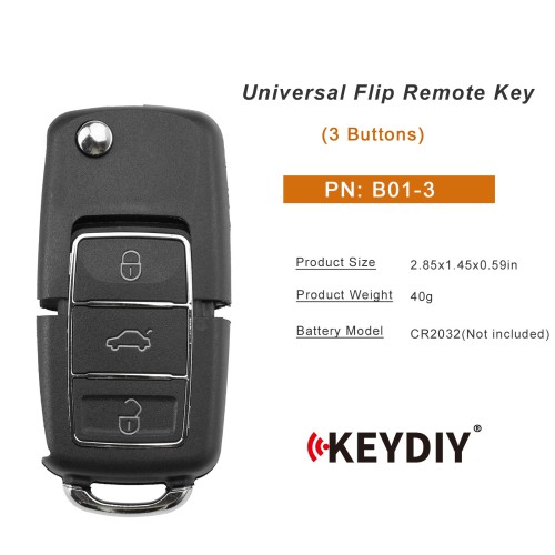 KEYDIY KD B01-3 Luxury Universal Flip Remote Key 3 Buttons 5PCS
