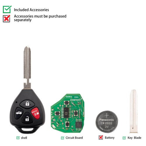 KEYDIY KD B05-4 Universal Remote Key 3+1 Buttons for Toyota Type 5PCS