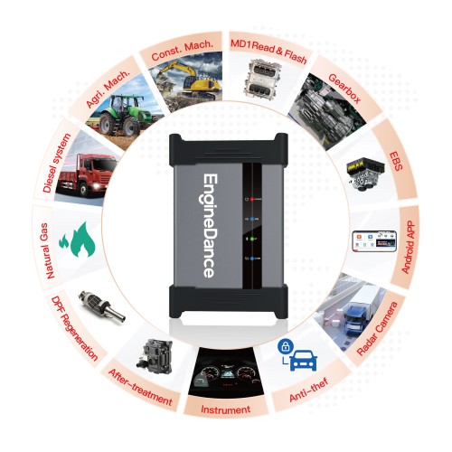 EngineDance X5 2-in-1 Full Configuration Support ECU Programming &Truck Diagnostics  2 years warranty Free send T-shirt