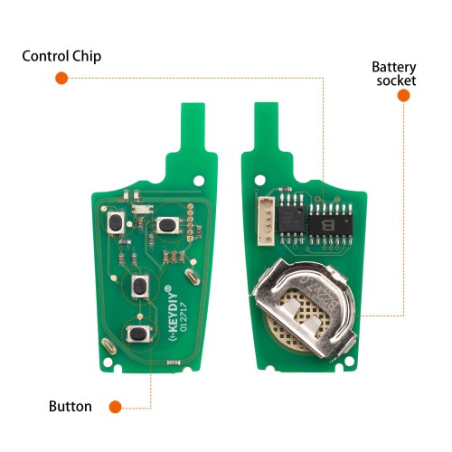 KEYDIY KD B22-4 Universal Flip Remote Key 3+1 Buttons for Buick Type 5PCS