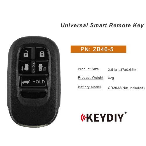 KEYDIY KD ZB46-5 Universal Smart Remote Key 5 Buttons 5PCS