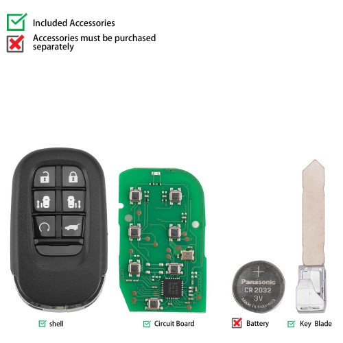 KEYDIY KD ZB46-6 Universal Smart Remote Key 6 Buttons for Honda Type 5PCS
