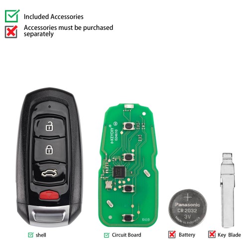 KEYDIY KD ZB45-4 Universal Smart Remote Key 3+1 Buttons for Geely Type 5PCS