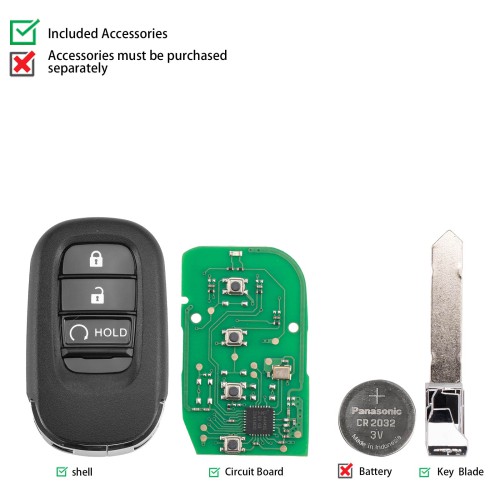 KEYDIY KD ZB46-3 (Start) Universal Smart Remote Key 3 Buttons for Honda Type 5PCS