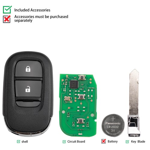 KEYDIY KD ZB46-2 Universal Smart Remote Key 2 Buttons for Honda Type 5PCS