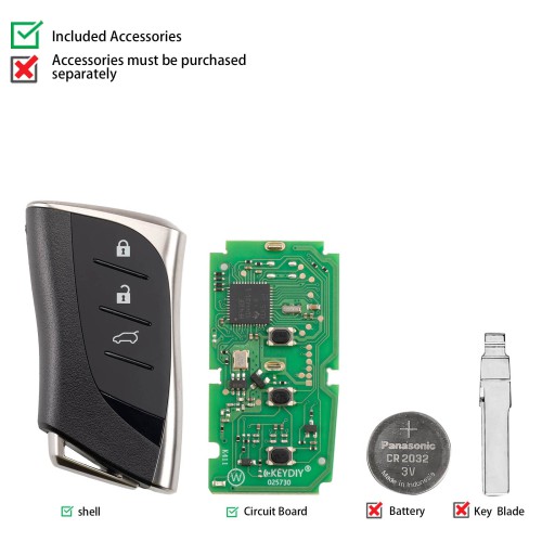 KEYDIY KD TB42-3 Universal Smart Remote Key 3 Buttons for Lexus Type 5PCS