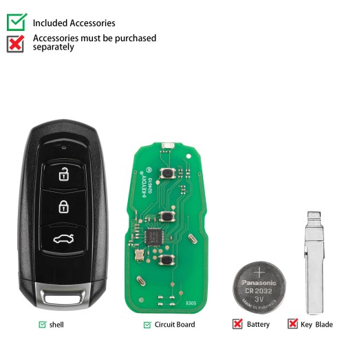 KEYDIY KD ZB45-3 Universal Smart Remote Key 3 Buttons for Geely Type 5PCS