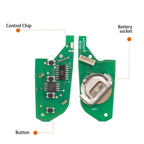 KEYDIY KD B21-4 Universal Flip Remote Key 3+1 Buttons Knife Type 5PCS